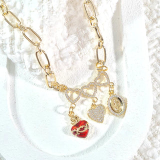 Our Lady & Sacred Heart Charm Necklace