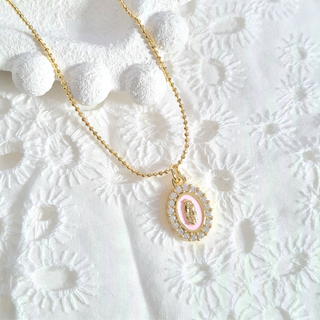 Our Lady of Guadalupe Pink Pendant Necklace