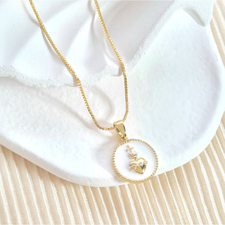 Sacred Heart of Jesus White Pendant