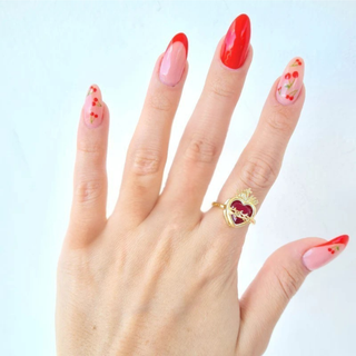 Sacred Heart Gemstone Ring