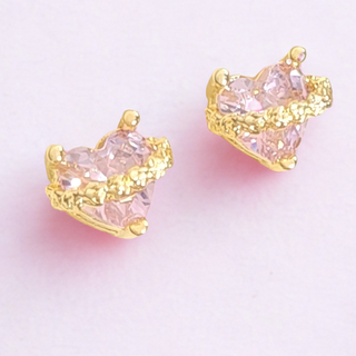 Immaculate Heart of Mary Pink Gem Studs