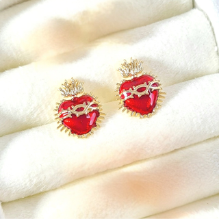 Radiant Sacred Heart Studs