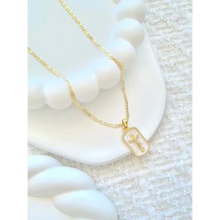 Pearl Cross Pendant Necklace