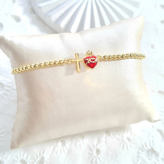 Cross & Sacred Heart Bracelet